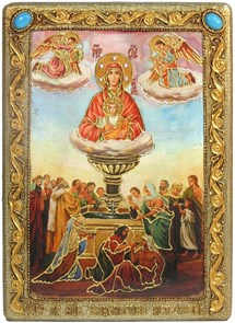 {{photo.Alt || photo.Description || 'Аналойная икона Пресвятой Богоматери «Живоносный Источник» на мореном дубе 21х29 аналойная'}}