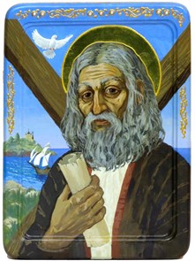 {{photo.Alt || photo.Description || 'Живописная икона Святой апостол Андрей Первозванный на кипарисе 21х29 аналойная'}}