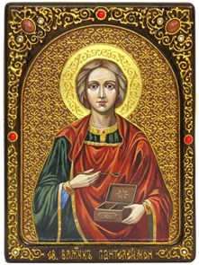 {{photo.Alt || photo.Description || 'Живописная икона Святой Великомученик и Целитель Пантелеймон на кипарисе 21х29 аналойная'}}