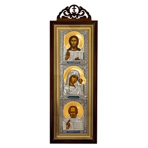 {{photo.Alt || photo.Description || 'Икона в киоте 20х50 c навершием золочение Спаситель-Казанская Божья Матерь-Н.Чудотворец'}}