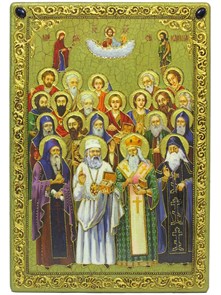 {{photo.Alt || photo.Description || 'Большая икона "Собор Святых целителей" на черном дубе'}}