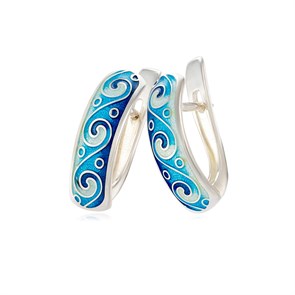 {{photo.Alt || photo.Description || 'Серьги-полукольца из серебра «Меандр», синие'}}