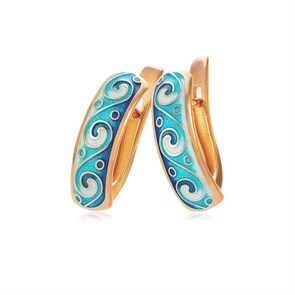 {{photo.Alt || photo.Description || 'Серьги-полукольца из серебра «Меандр» (золочение), синие'}}