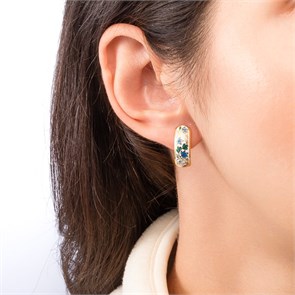 Серьги-полукольца «Барбарис» (золочение), бело-голубой Fil3.05з-305