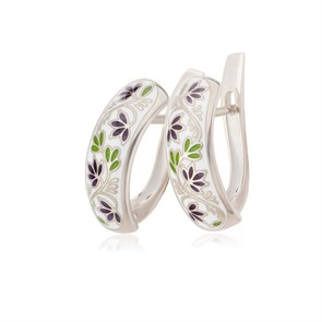 {{photo.Alt || photo.Description || 'Серьги-полукольца серебряные «Барбарис», бело-фиолетовые'}}