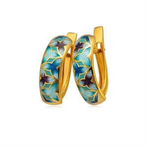 {{photo.Alt || photo.Description || 'Серьги серебряные «Трилистник» (золочение), голубые'}}