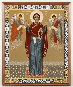 {{photo.Alt || photo.Description || 'Икона в деревянной рамке 18х24 Нерушимая Стена с предстоящими'}}