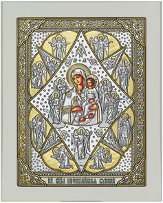 {{photo.Alt || photo.Description || 'Икона освященная Неопалимая Купина Божией Матери серебряная на дереве позолоченная'}}