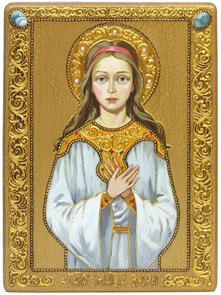 {{photo.Alt || photo.Description || 'Аналойная икона "Святая мученица Вера Римская" на черном дубе'}}