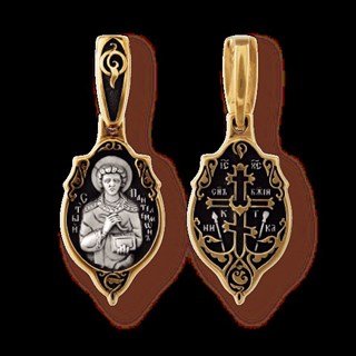 {{photo.Alt || photo.Description || 'Образок позолоченный Святой Пантелеимон 4.2 гр. нательнай именной'}}