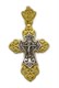 Крест серебрянный, Позолота красная 585*, с корундами, Спаси и сохрани, Духовное наследие, 3.39 гр. 225450