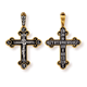 Крест серебрянный, Позолота желтая 999*, с корундами, Силою Креста Твоего сохрани нас, Господи, коллекция "Санкт-Петербург", 6.24 гр. 225005