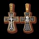 Крест серебрянный, Позолота желтая 999* Чернение (оксидирование), с корундами, Знамение Божья Матерь, коллекция "Санкт-Петербург", 8.01 гр. 224930