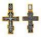 Крест серебрянный, Позолота желтая 999* Чернение (оксидирование), с корундами, Да воскреснет Бог..., коллекция "Санкт-Петербург", 7.74 гр. 224834
