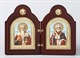 Складень резной Фигурный икона 9х12 канвас Спиридон Тримифунтский - Николай Чудотворец 239060