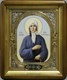 Икона Ксения Петербургская в киоте 18х24 фигурный фото риза-рамка золочёная 236329