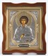 Икона в киоте 18х24 фигурный объёмная никель золочение Пантелеимон 236031