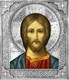 Икона Господь Вседержитель серебряная риза на дереве 253366 - фото 22026
