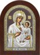 Икона Иверская Божия Матерь серебряная на дереве 243065