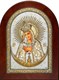 Икона освященная Остробрамская Божья Матерь серебряная на дереве 243129