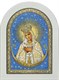 Икона серебряная Остробрамской Божией Матери на белом дереве 243137