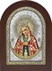 Икона Остробрамская Божия Матерь серебряная на дереве с эмалью 243147