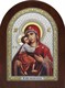 Икона серебряная Федоровская Божия Матерь на дереве цветная освященная 243162 - фото 22755