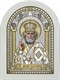 Икона серебряная Николай Угодник позолоченная на белом дереве 243265 - фото 22933