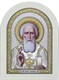 Икона серебряная Святой Сергий Радонежский на белом дереве 243291 - фото 22966