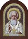 Икона Святой Сергий Радонежский серебряная на дереве 243300