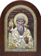 Икона серебряная Святой Спиридон Тримифунтский на дереве с эмалью 243308 - фото 23017