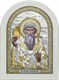 Икона освященная Спиридон Тримифунтский серебряная на белом дереве 243314 - фото 23035