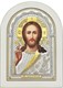 Подарочная икона Спаситель Благословляющий на белом дереве с позолотой освященная 243606 - фото 23818