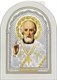 Подарочная икона Николай Угодник на белом дереве серебряная с позолотой 243654 - фото 23948