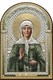 Икона Святой Матроны Московской серебряная с цветной эмалью 243675