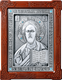 Икона Господь Вседержитель серебряная на дереве 253315