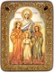 Подарочная икона Вера, Надежда, Любовь и мать их София на мореном дубе 20х15 20266