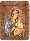 Подарочная икона Божией Матери Неувядаемый Цвет на мореном дубе 20х15 20438