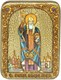 Подарочная икона Святитель и чудотворец Ермоген, патриарх Московский и всея Руси на мореном дубе 20х15 20543 - фото 33245