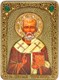 Аналойная икона Святитель Николай, архиепископ Мир Ликийский (Мирликийский), чудотворец на мореном дубе 29х21 20670