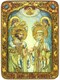 Аналойная икона Петр и Февронья на мореном дубе 29х21 20761 - фото 33463