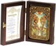 Настольная икона Петр и Февронья на мореном дубе 15х10 20993