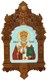 Рукописная икона Святитель Николай, архиепископ Мир Ликийский (Мирликийский), чудотворец на кипарисе 20х15 21100 - фото 33802