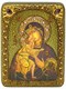 Подарочная икона Феодоровская икона Божией Матери на мореном дубе 20х15 21133