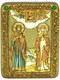 Подарочная икона Петр и Февронья на мореном дубе 20х15 21190 - фото 33892