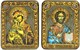 Венчальная пара подарочных икон Владимирская икона Божией Матери и Господь Вседержитель на мореном дубе 20х15 20582