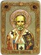 Аналойная икона Святитель Николай, архиепископ Мир Ликийский (Мирликийский), чудотворец на мореном дубе 29х21 20718