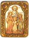 Подарочная икона Вера, Надежда, Любовь и мать их София на мореном дубе 20х15 20266