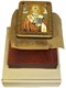 Подарочная икона Святитель Николай, архиепископ Мир Ликийский (Мирликийский), чудотворец на мореном дубе 20х15 20362