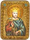 Подарочная икона Святой Благоверный князь Вячеслав Чешский на мореном дубе 20х15 20381